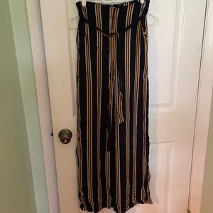 Black and yellow striped pants